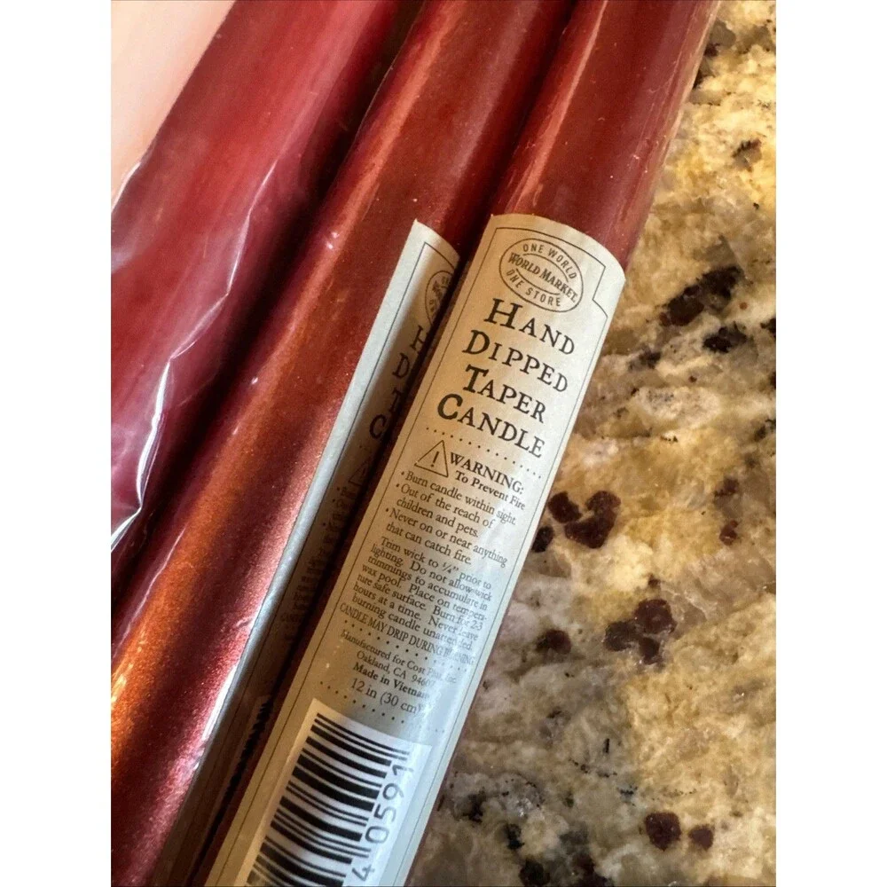 Rustic‎ Tapers Candle Sticks (6)Fragrance Free, Germany, 12”